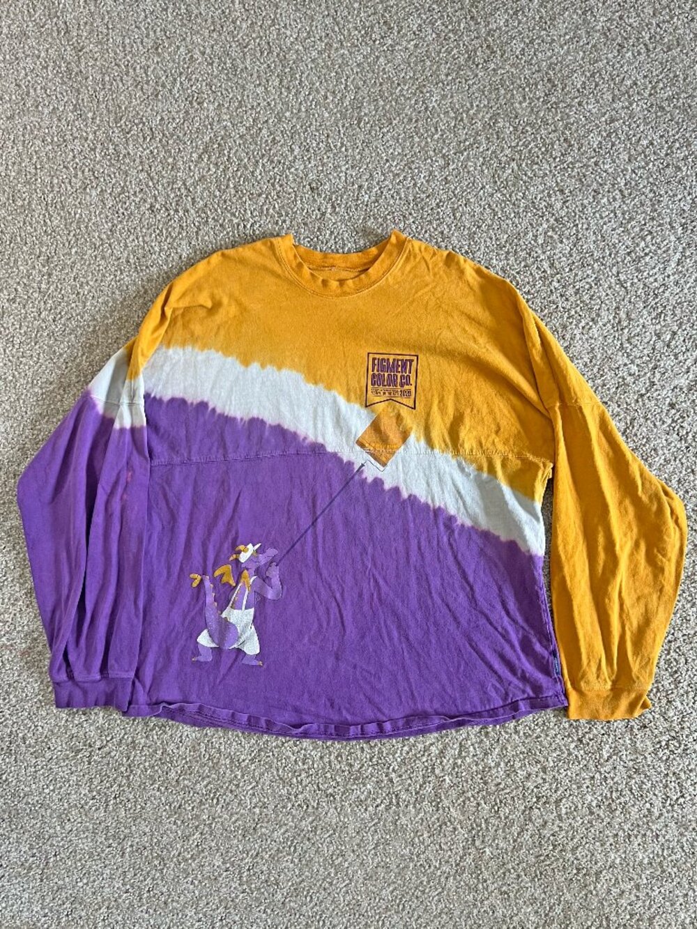 2020 Disney Epcot Spirit Jersey Festival of the Arts Figment Tie Dye Size L